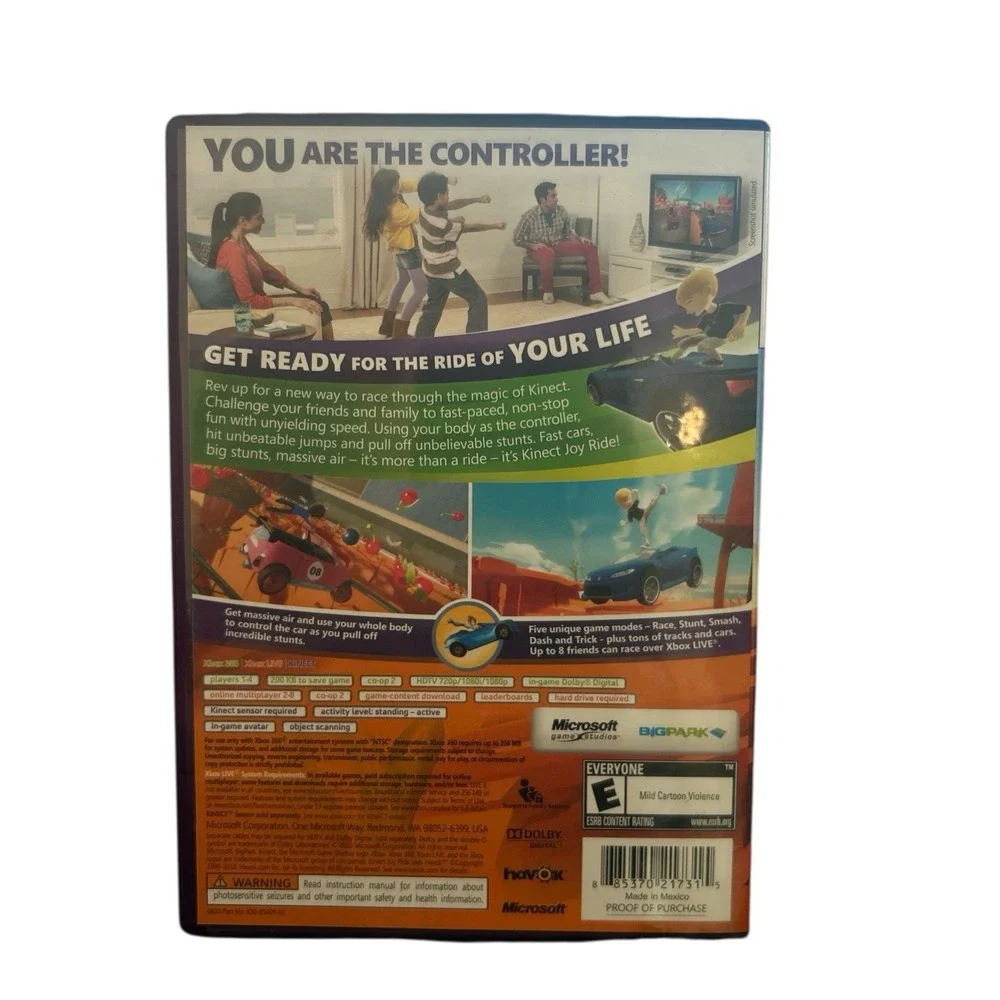 Kinect Joy Ride (Microsoft Xbox 360, 2010) Brand New Sealed Xbox Kinect Game